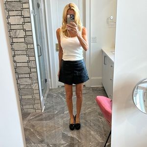 Faux leather shorts